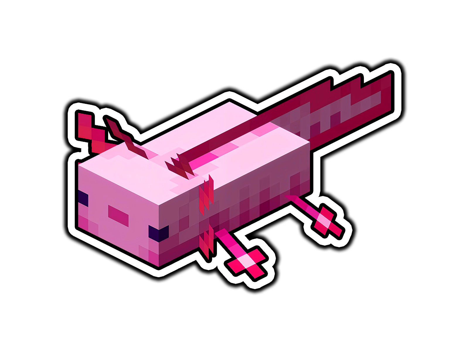 Axolotl Block World Sticker Vinyl Decal Die-Cut Car Laptop