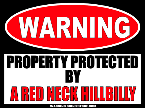 Redneck Stickers Funny Hillbilly Warning Sign Bumper Stickers 2 Decal WS401