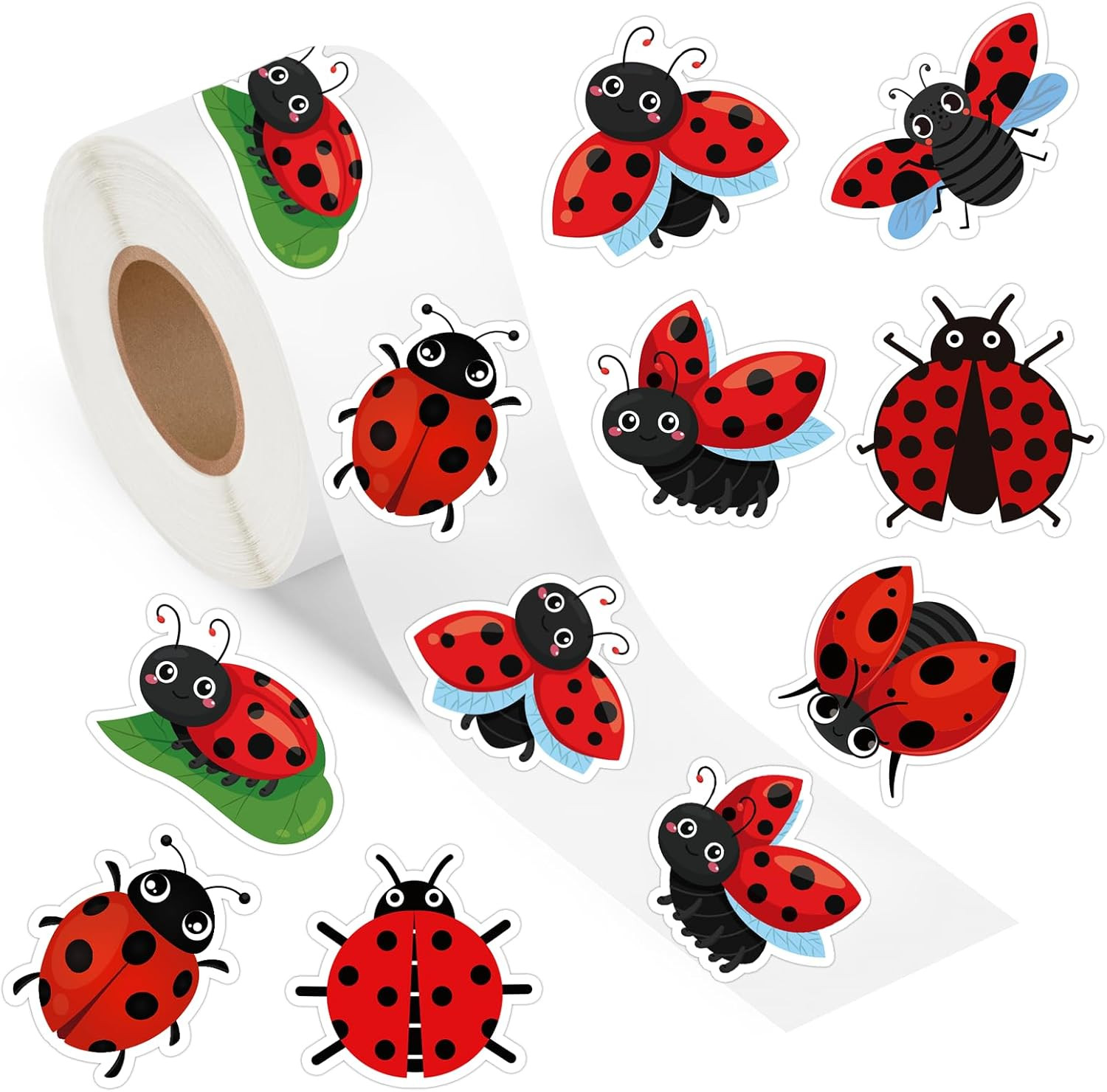 500 Pcs Cartoon Robot Stickers Roll Vinyl Decals for Crafts and Decorations