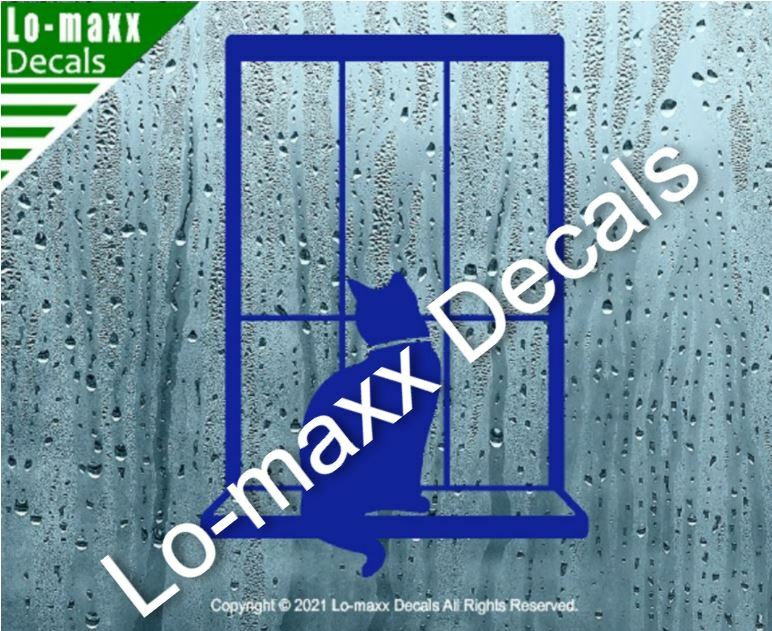 Cat In Window Superior Quality Unique Graphic Design Die Cut Vinyl Decal Art