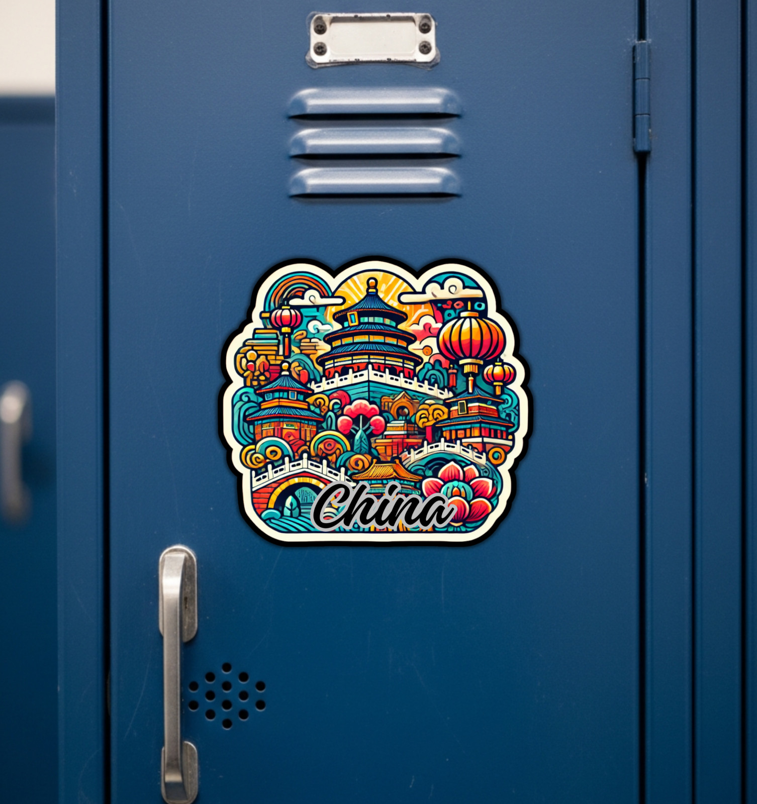 China Hong Kong Fridge Magnet or Laptop Sticker