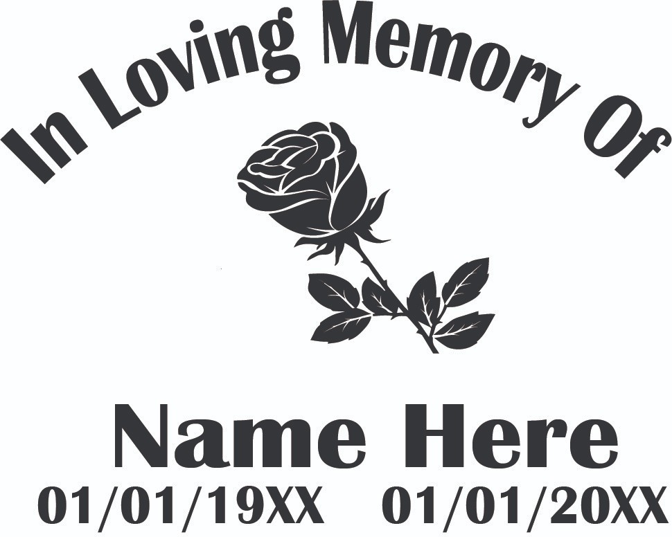 In Loving Memory Rose Memorial Decal |Name & Dates | 10″