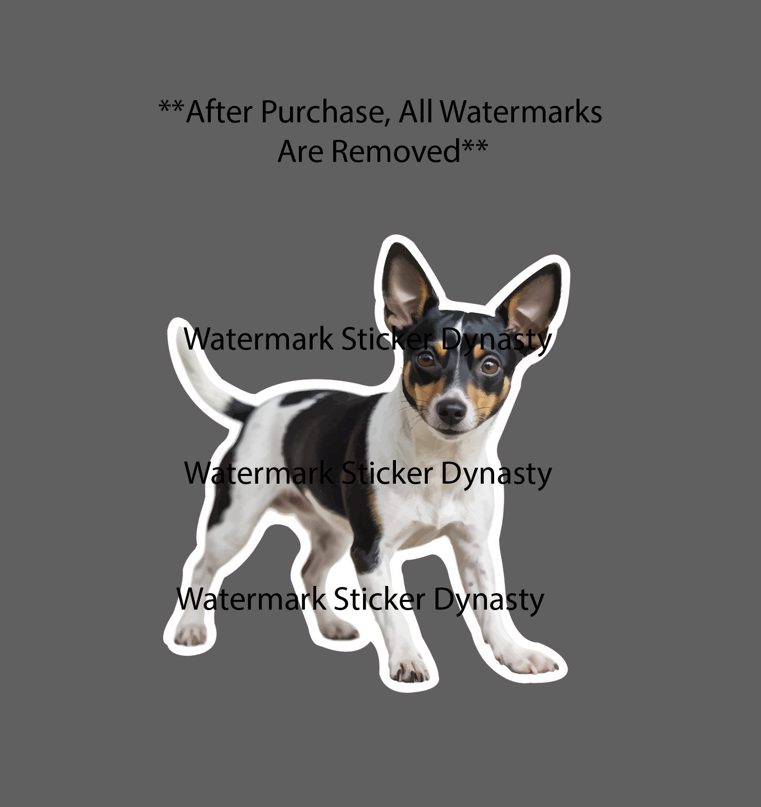Rat Terrier Sticker Waterproof Decal Dog Animal Pet Family Friend Gift NEW