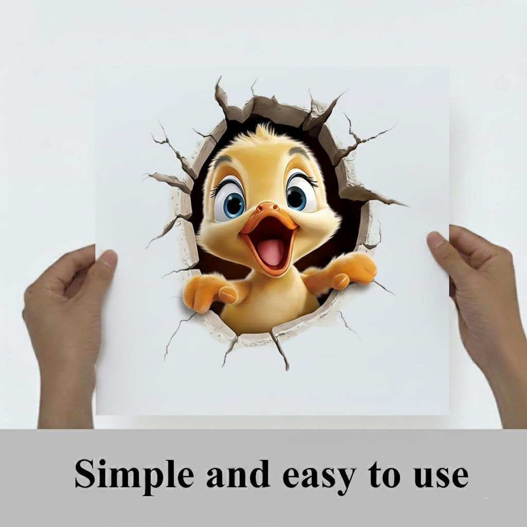 1 PCS Cute Duck Sticker for Bathroom Toilet Lid Wall Decals 11.8X11.8In | Cute A