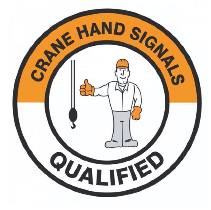 Crane hand Signals Qualified Hard Hat Sticker Decal
