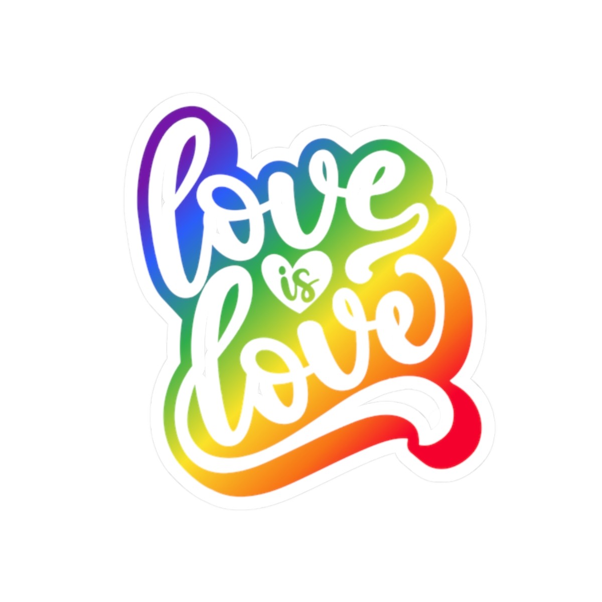 Love is Love LGBT Die Cut Sticker, Pride rainbow Sticker, LGBTQ gift